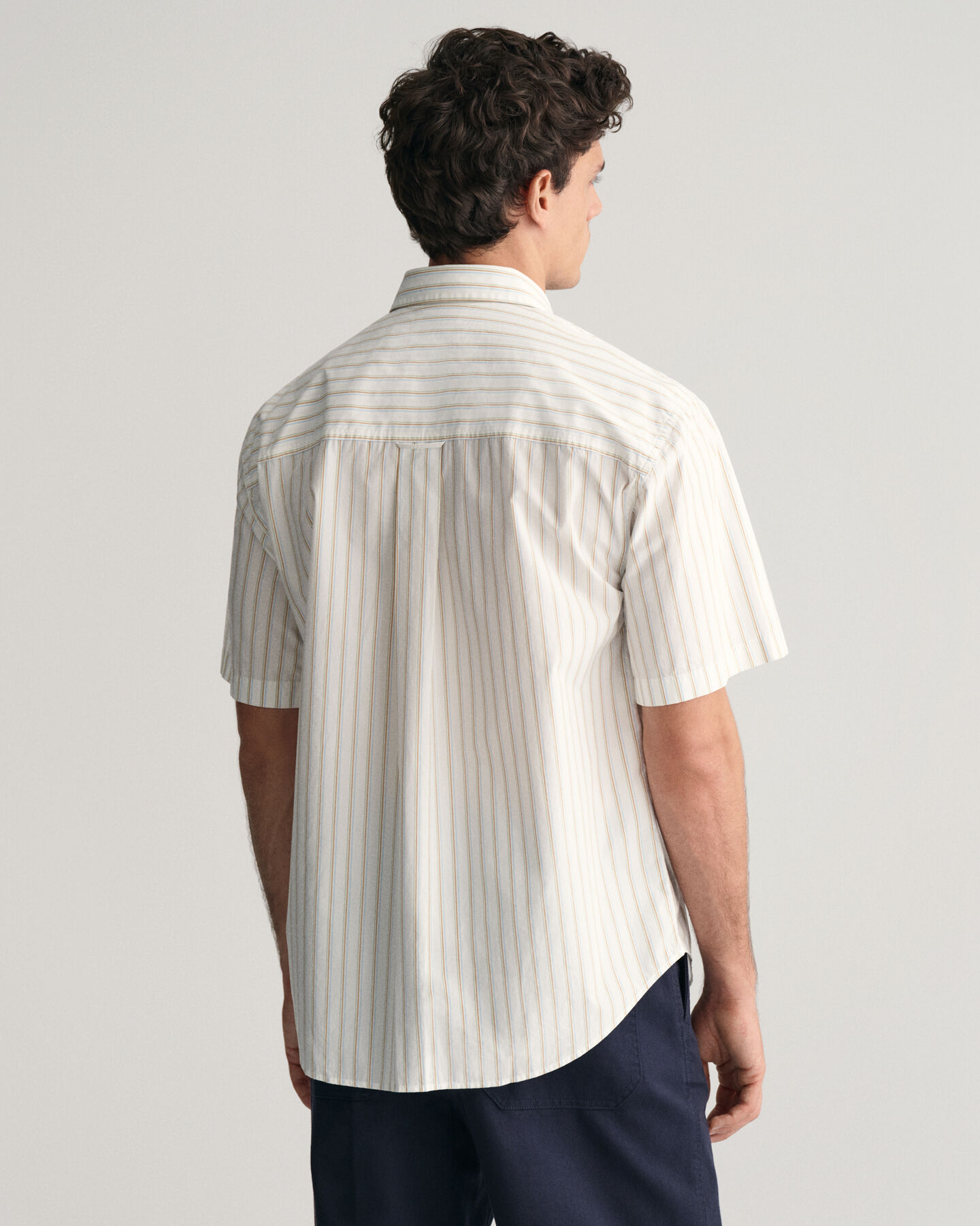 Chemise relaxed fit ray&eacute;e &agrave; manches courtes Heritage Poplin