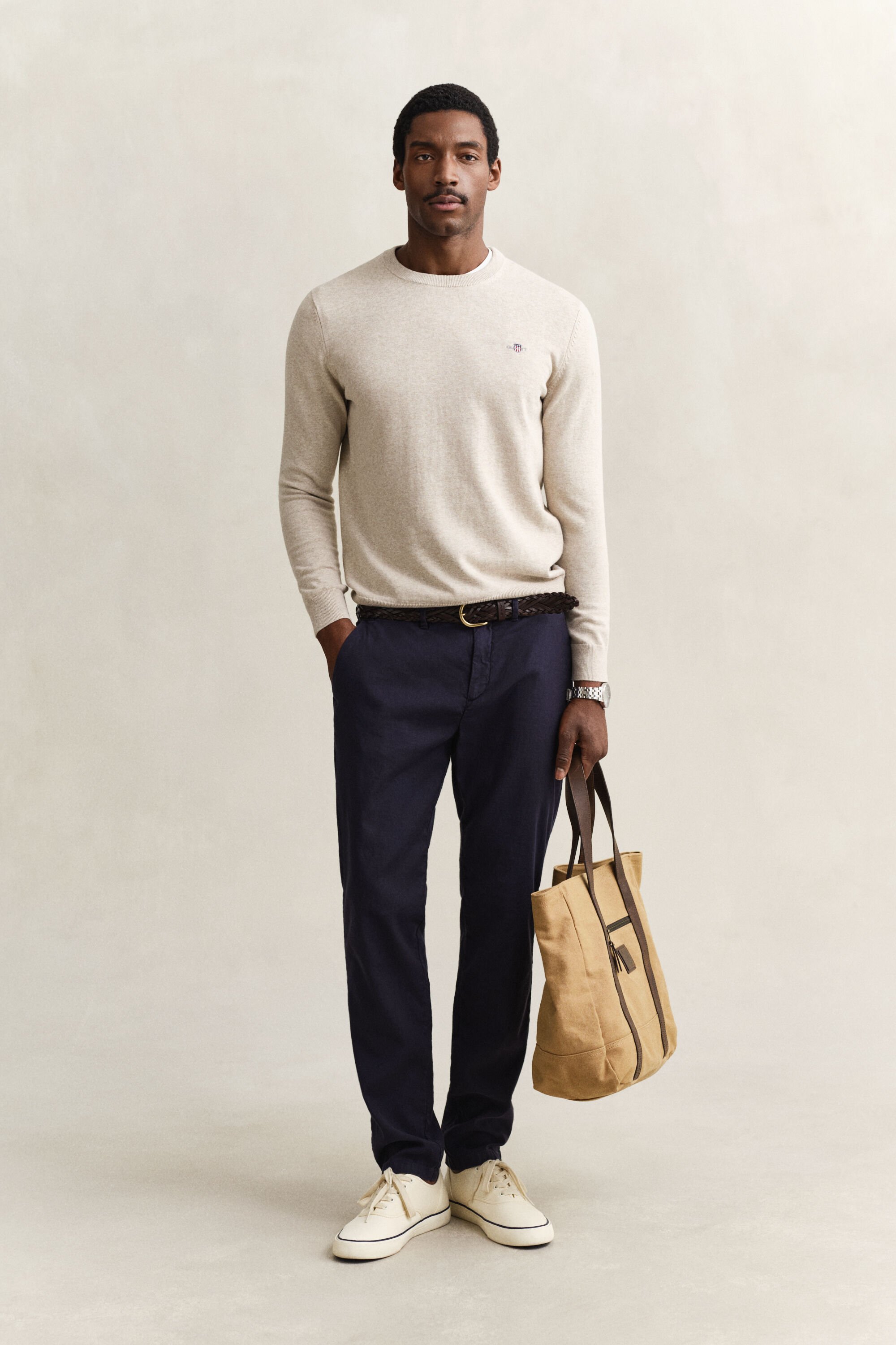 Pull col rond en coton