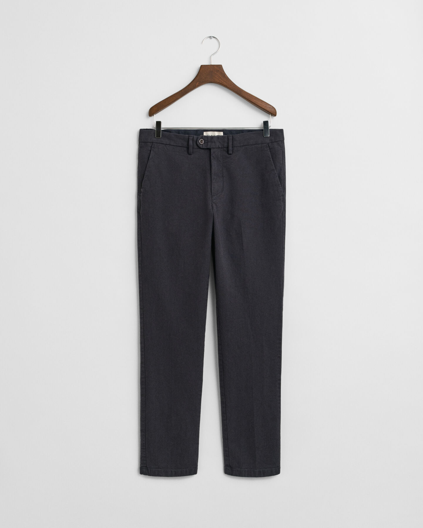 Slim Fit katoenen broek met visgraatmotief