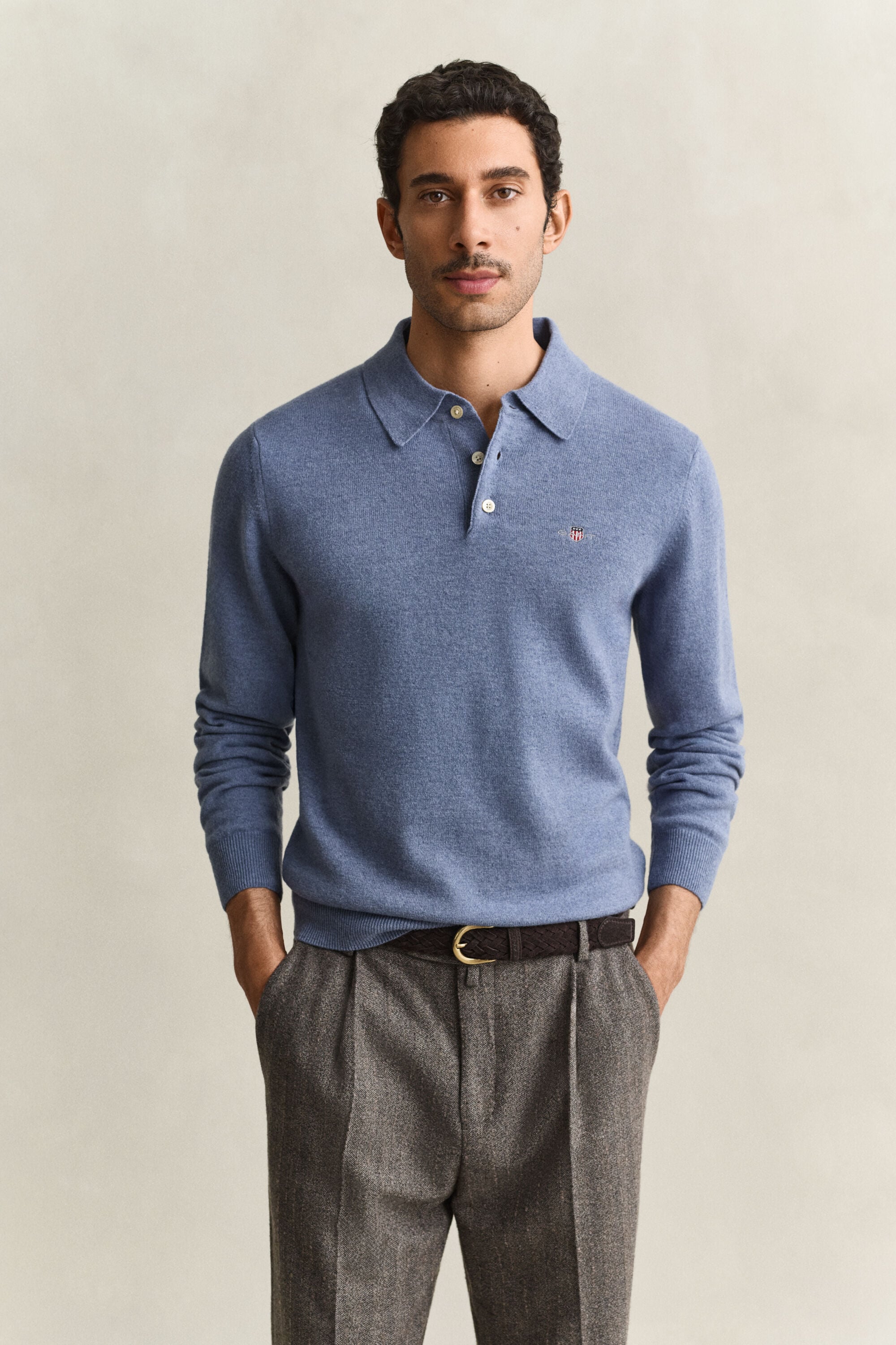 Pull polo en laine d'agneau ultrafine