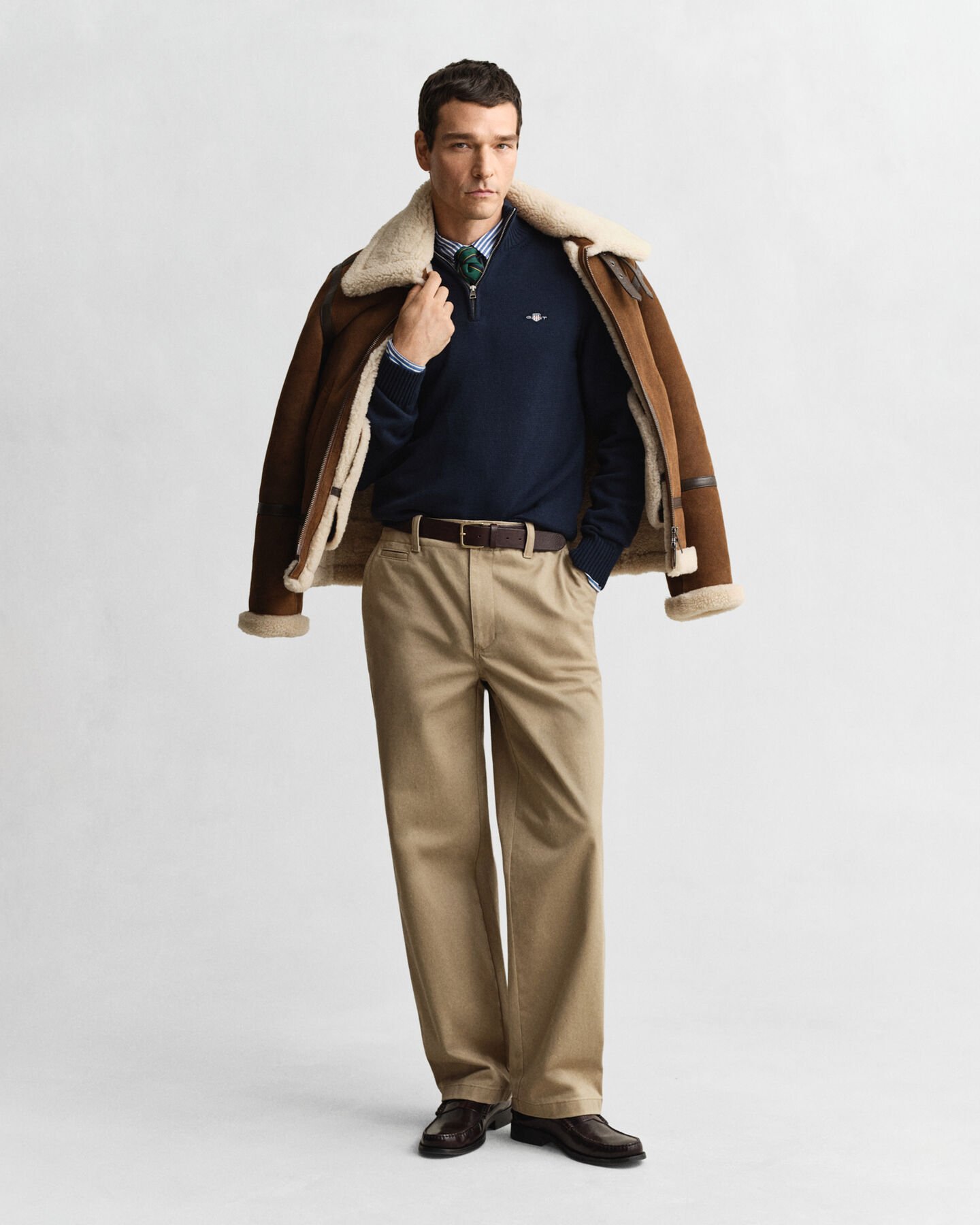 Pull en coton décontracté à demi-zip