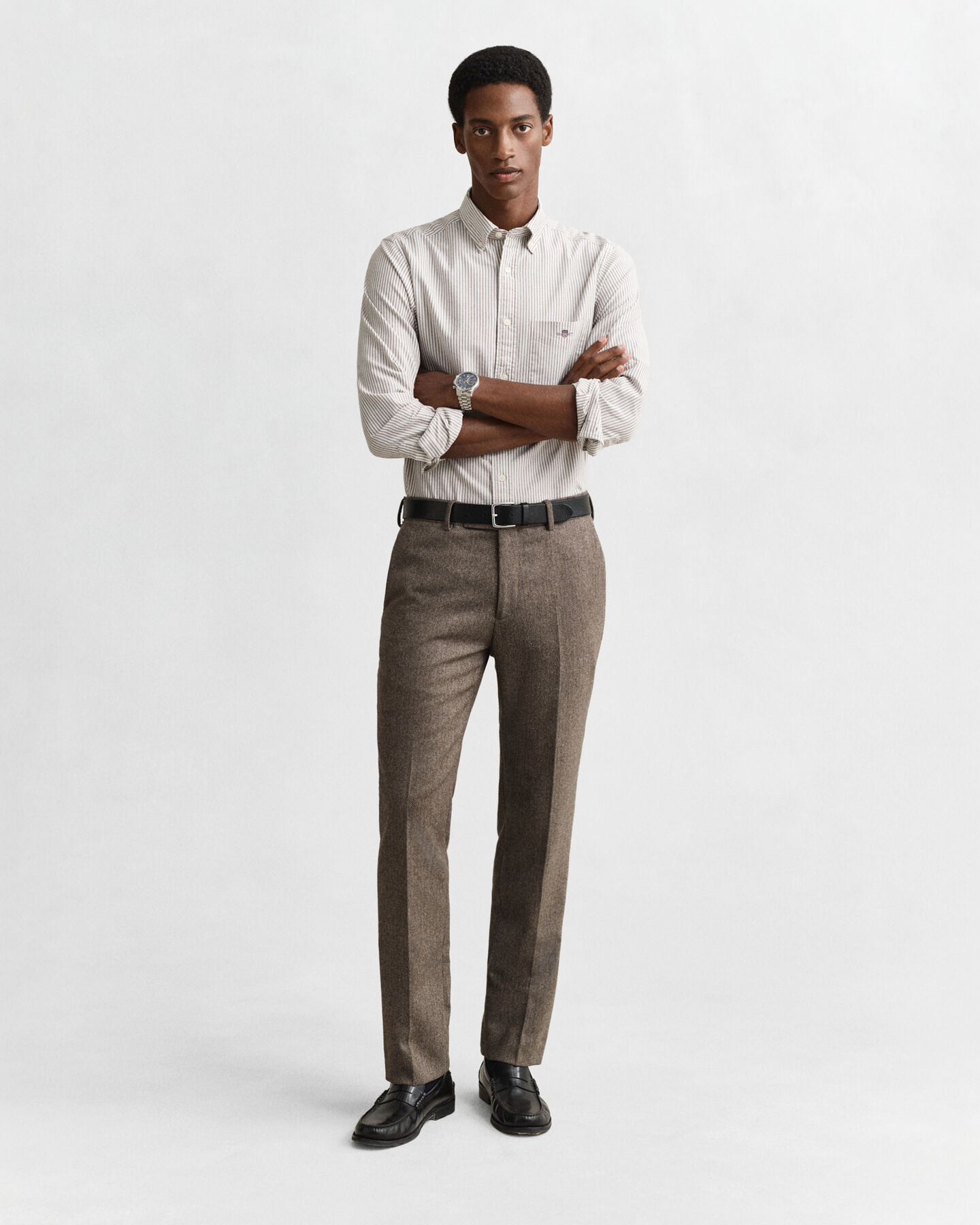 Regular Fit klassiek Oxford-hemd met Bankerstreep