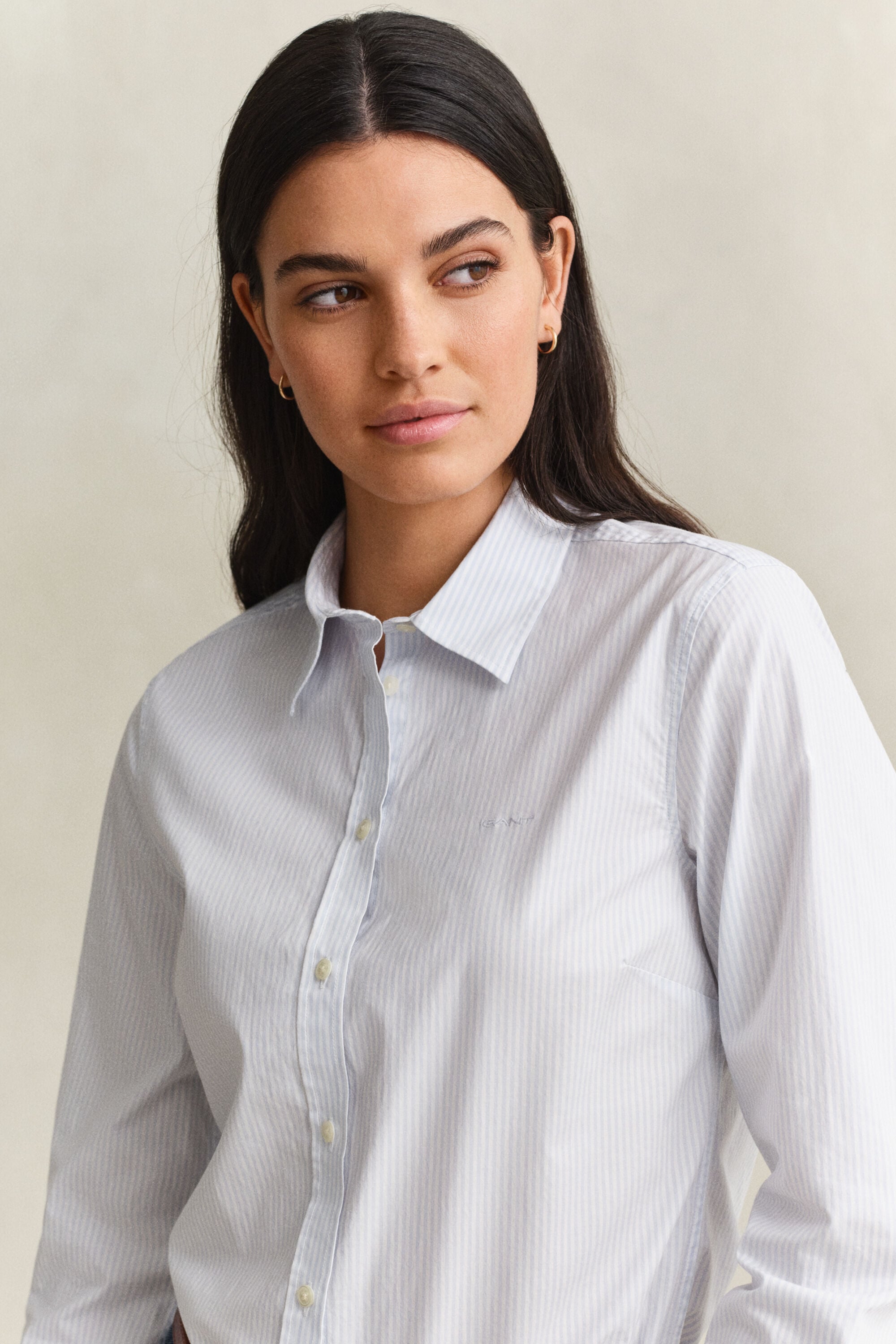 Chemise en popeline à rayures