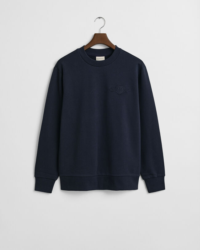 Tonal Shield sweatshirt met ronde hals