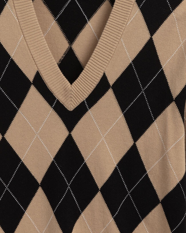 Argyle V-Neck Sweater