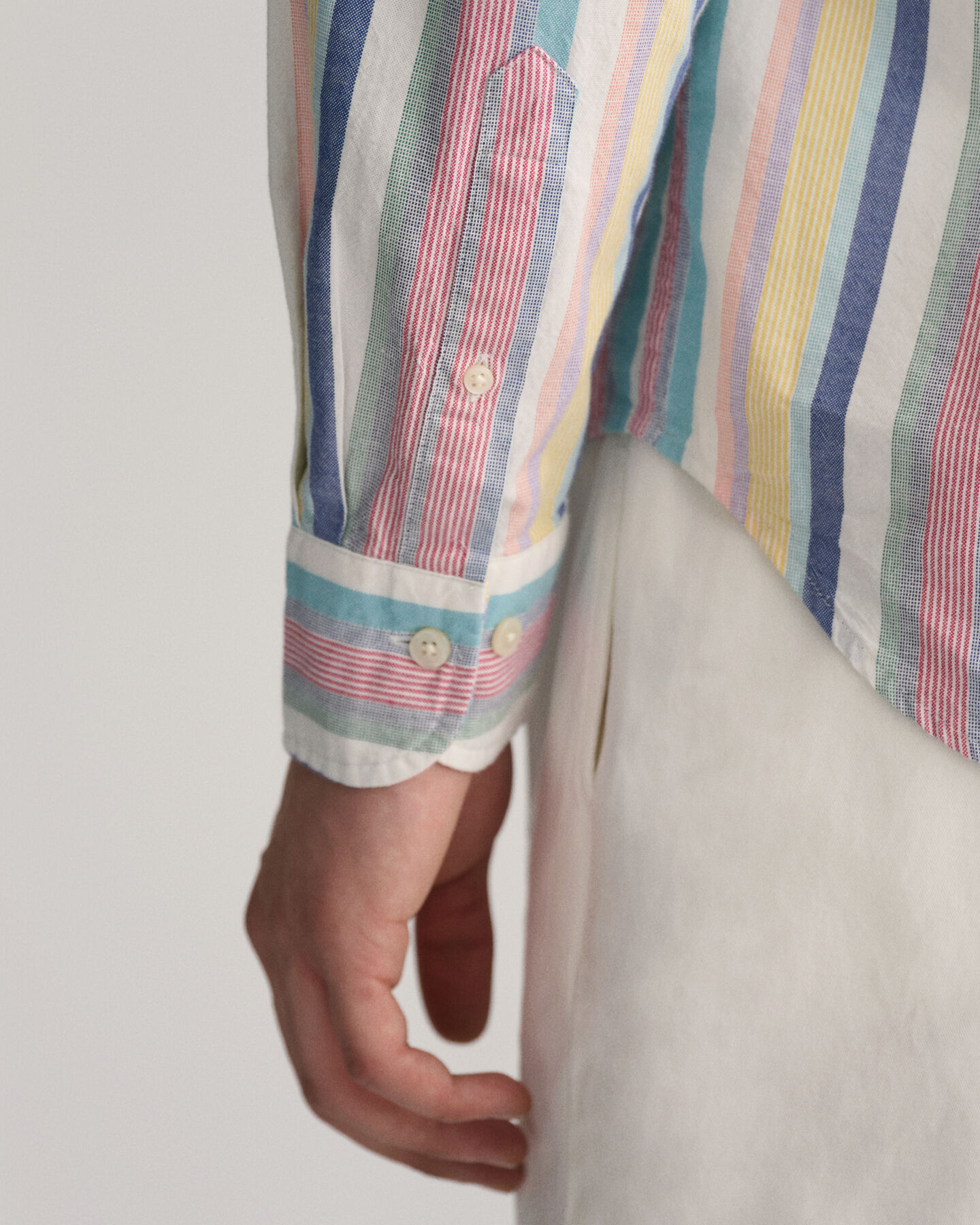 Chemise regular fit en coton Oxford à rayures multicolores