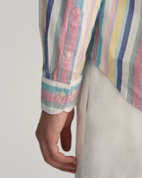 Chemise regular fit en coton Oxford à rayures multicolores