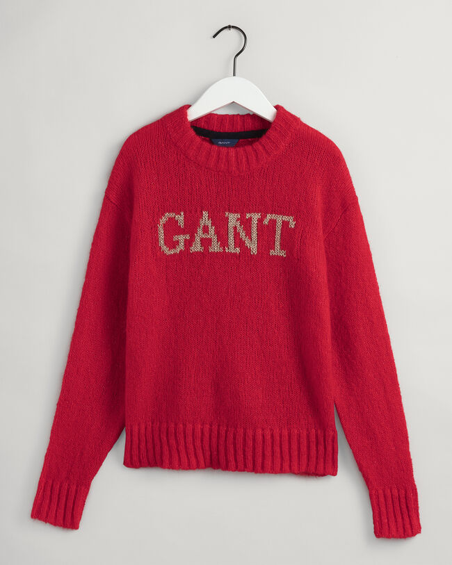 Logo Mohair Crew Neck Sweater