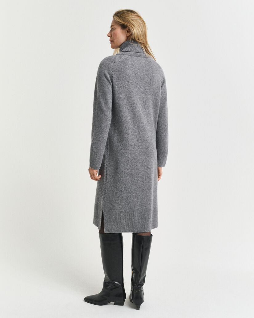 Jurk met col en gebreid detail