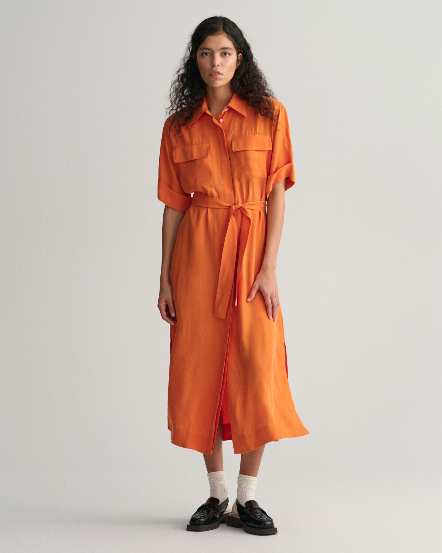 Hemdjurk met korte mouwen en klepzak