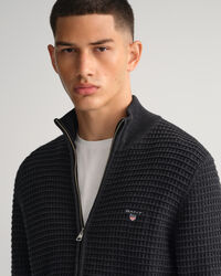 Pull zippé en coton Texture