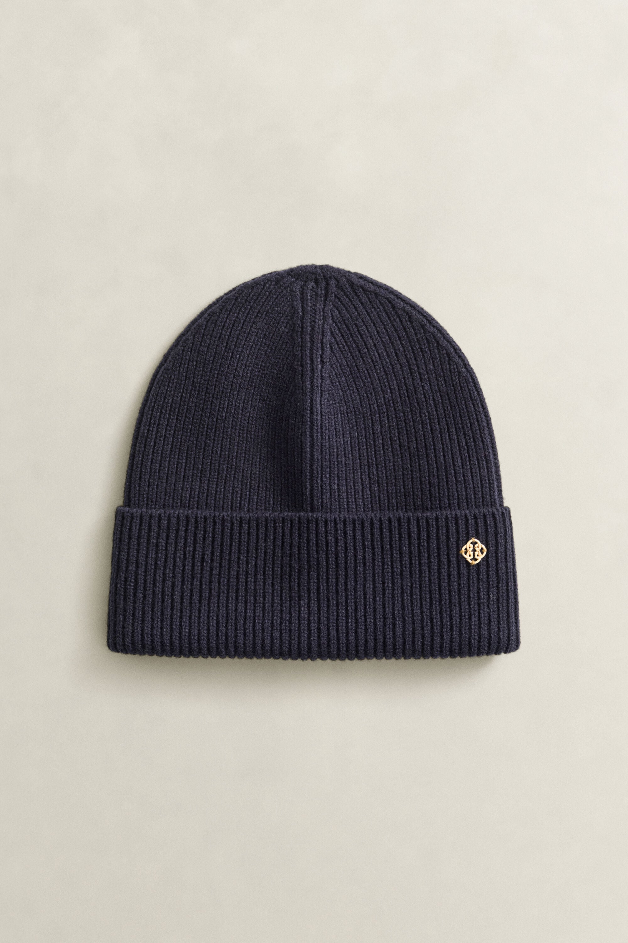 Beanie van geribde wol