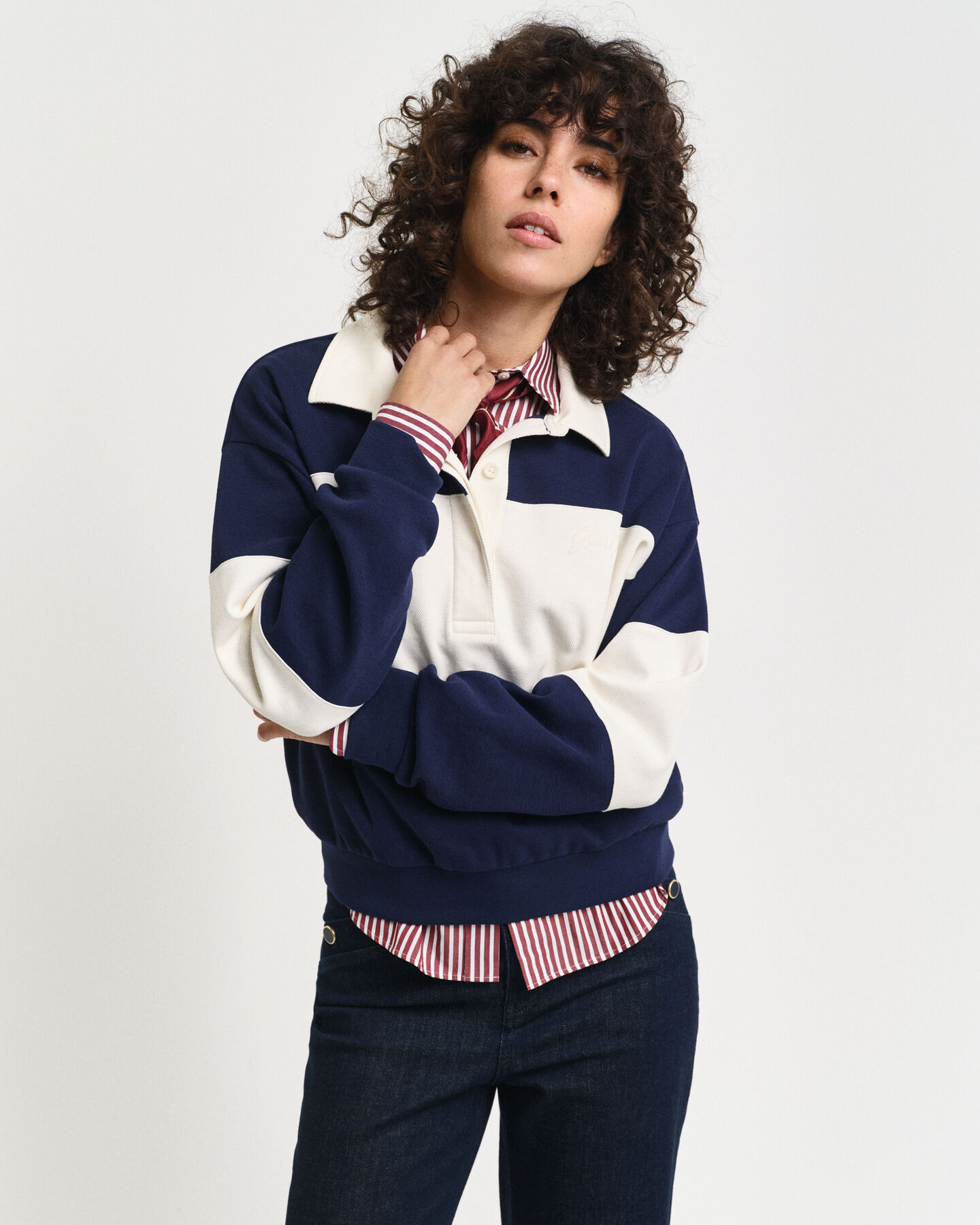 Rugger en piqué texturé à colour-block