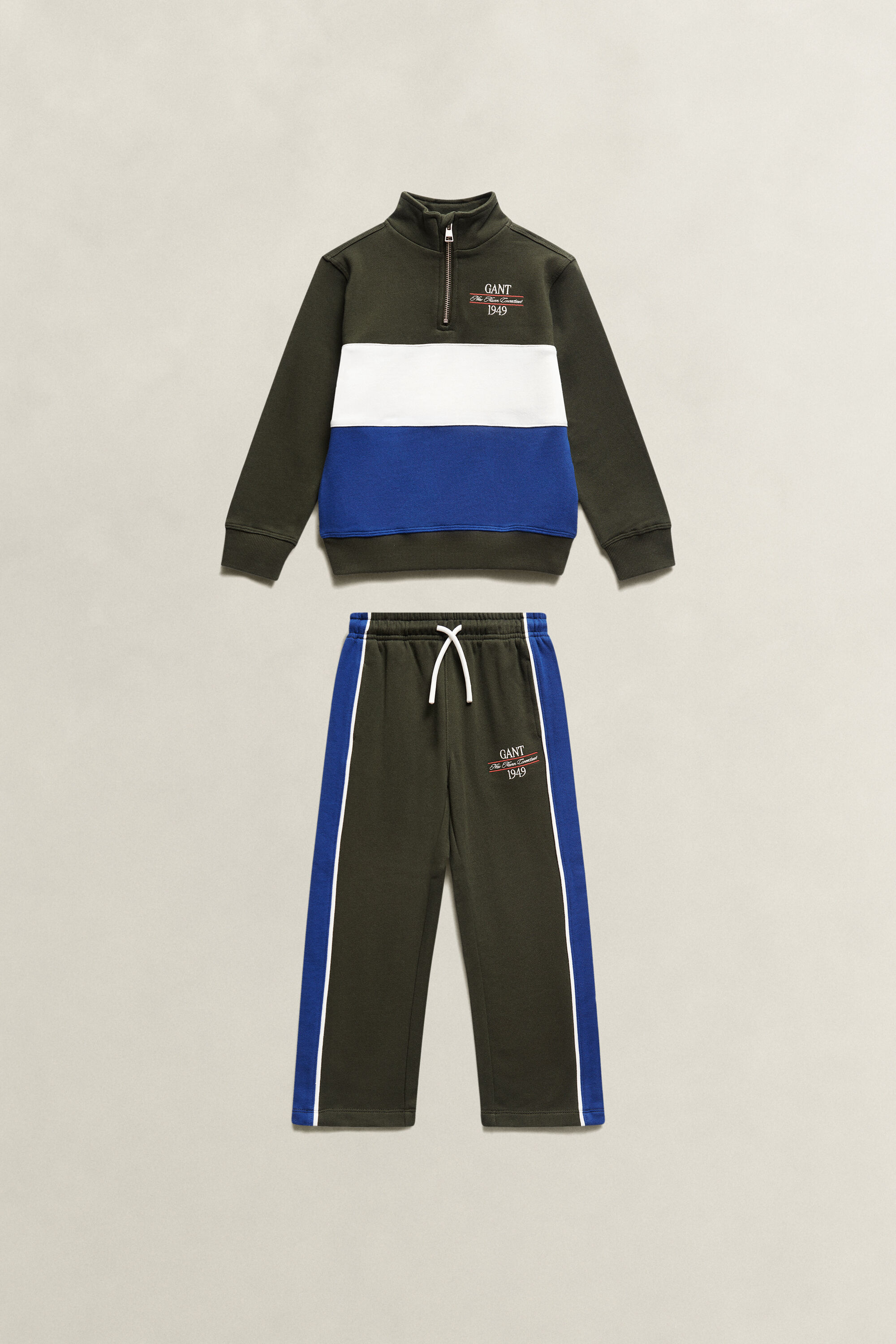Set van sweatshirt met korte rits en joggingbroek voor jongens