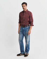 Regular Fit hemd van keperstof met paisleyprint