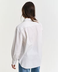 Chemise coupe décontractée à rayures avec manches volumineuses