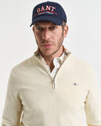 Pull à demi-zip micro texturé