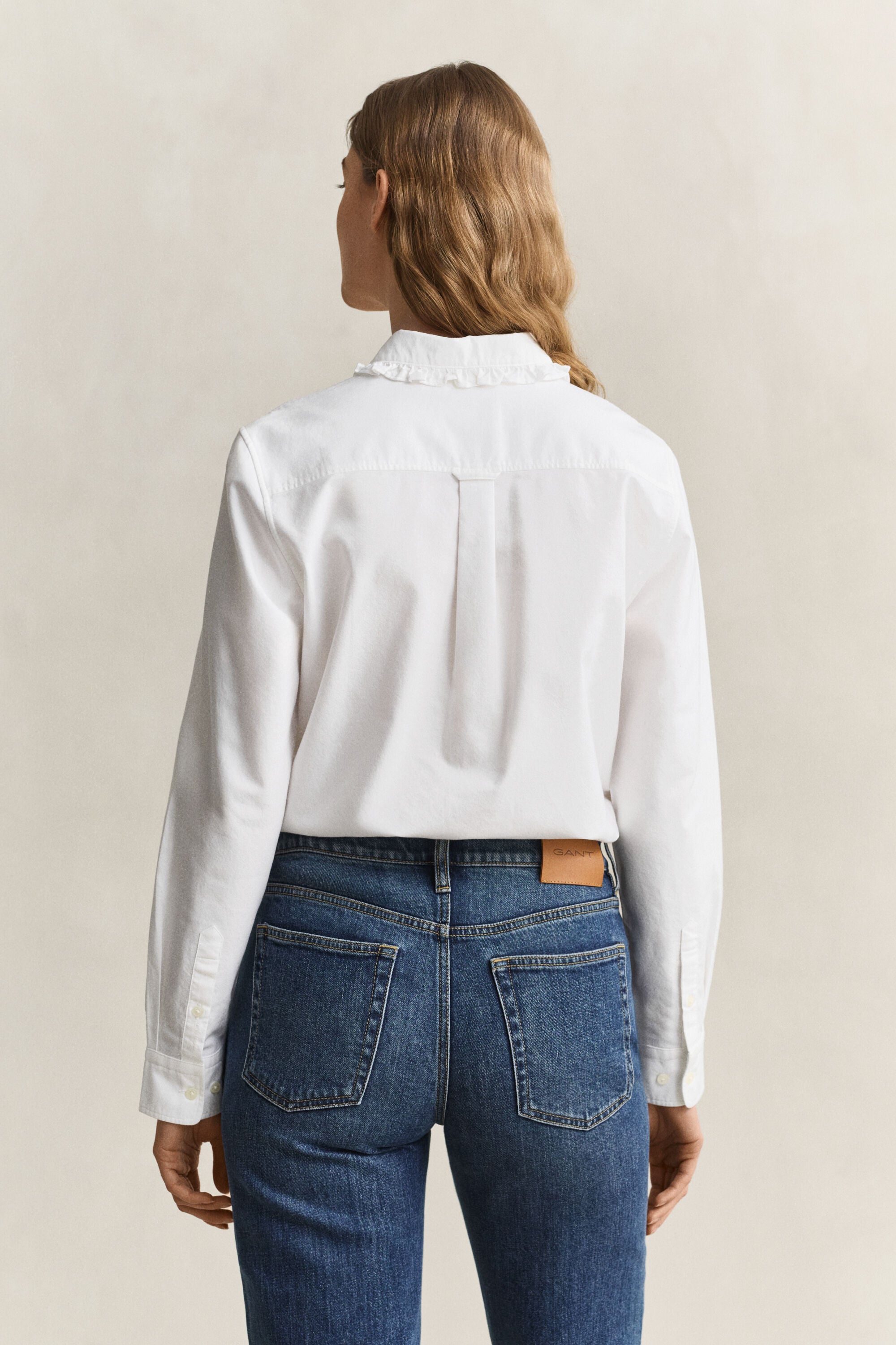 Chemise en coton Oxford classique à volants