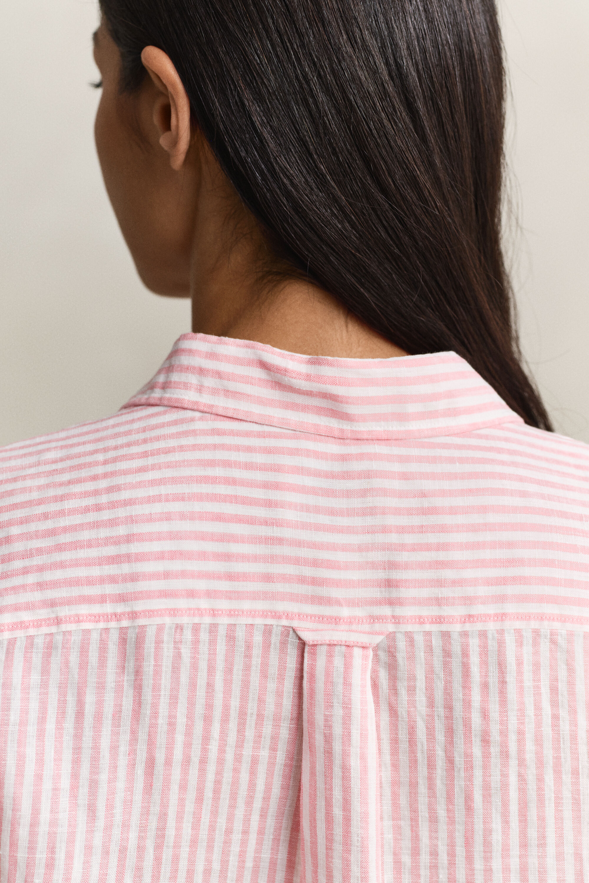 Regular Fit gestreept linnen overhemd