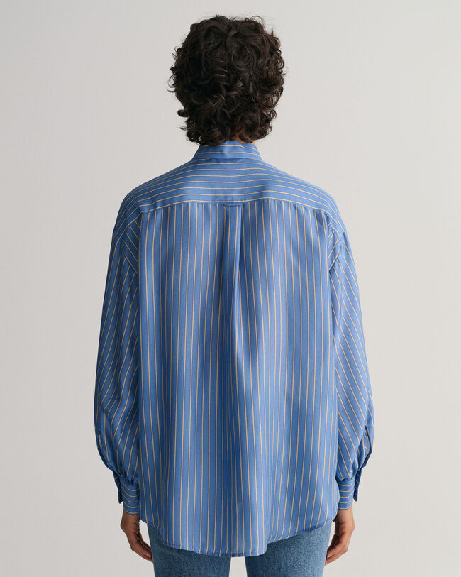 Zijden blouse met strikje en strepen