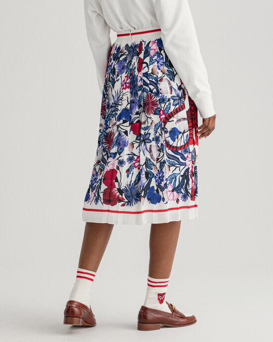 Tiger Floral Pleated Skirt