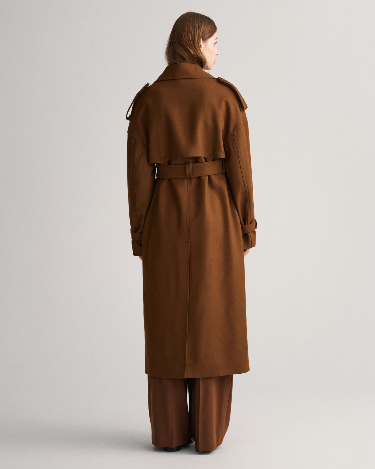 Trench-coat en laine mélangée