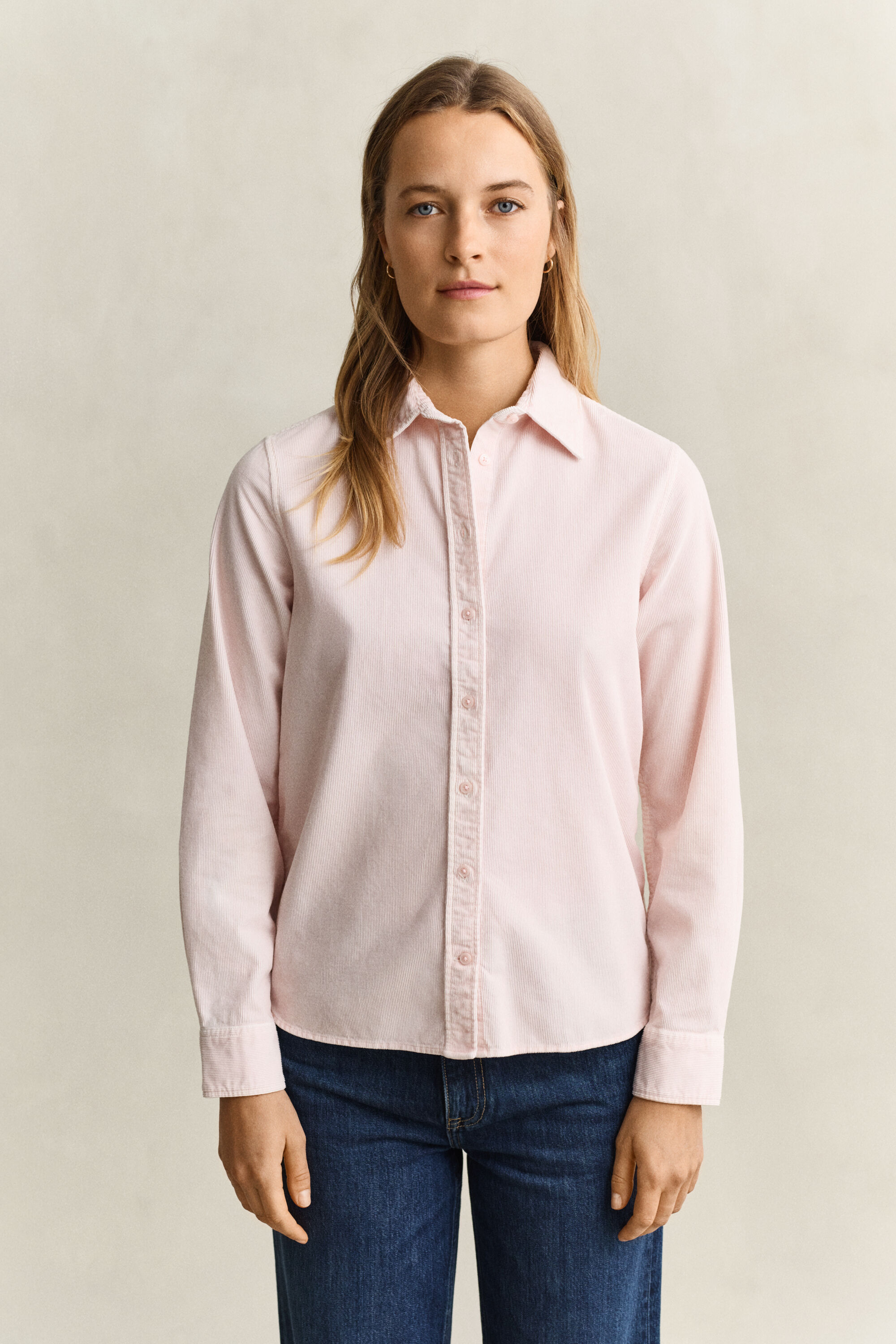 Chemise regular en velours côtelé