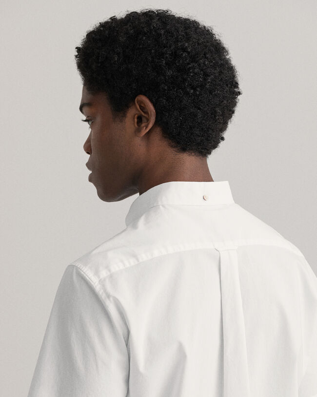 Chemise regular fit en popeline de coton à manches courtes