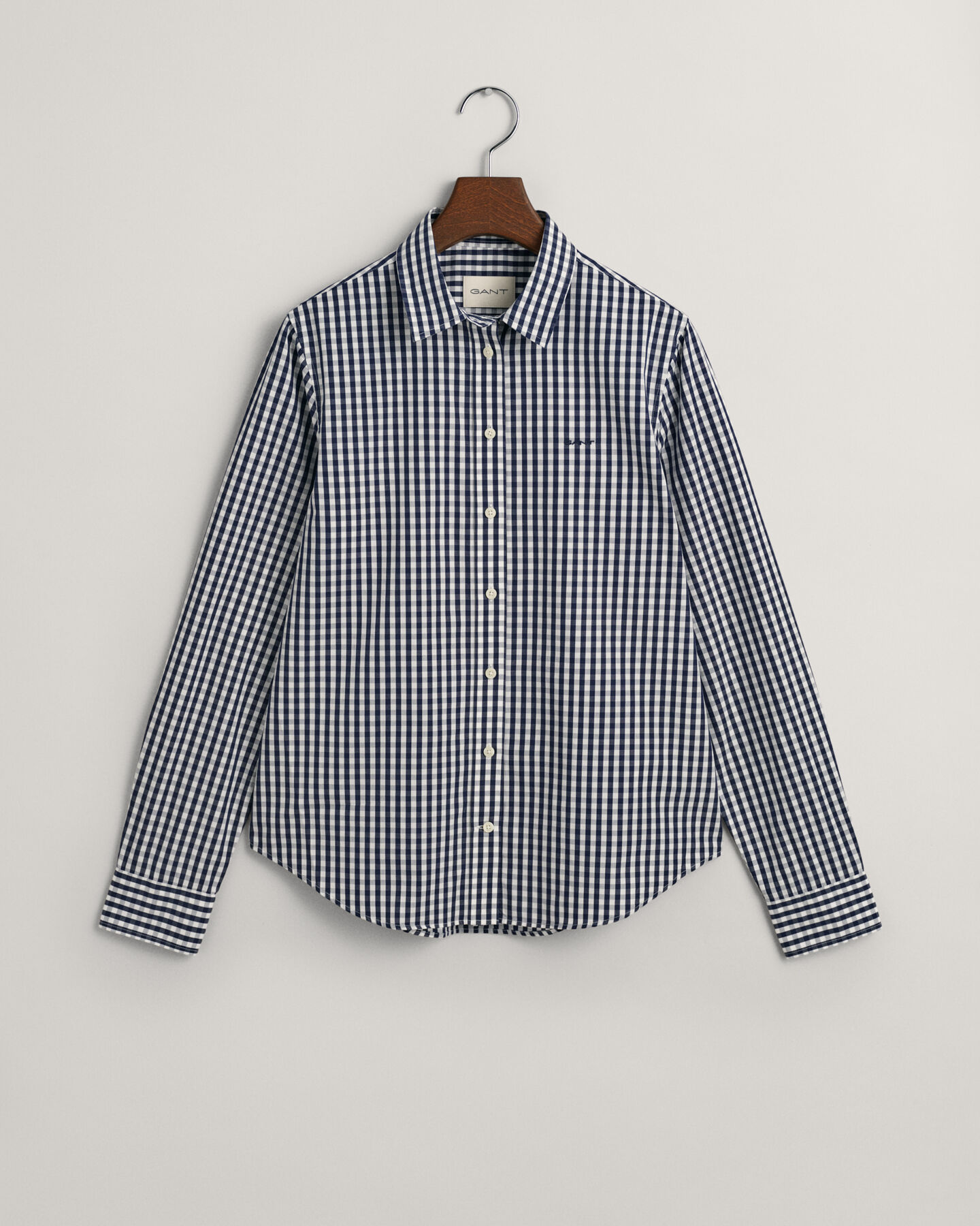 Regular Fit poplin hemd met Gingham-ruitje