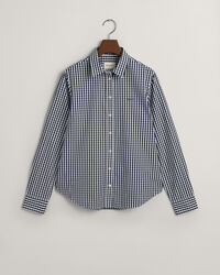 Regular Fit poplin hemd met Gingham-ruitje