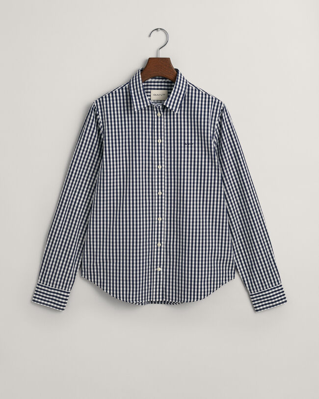 Regular Fit poplin hemd met Gingham-ruitje