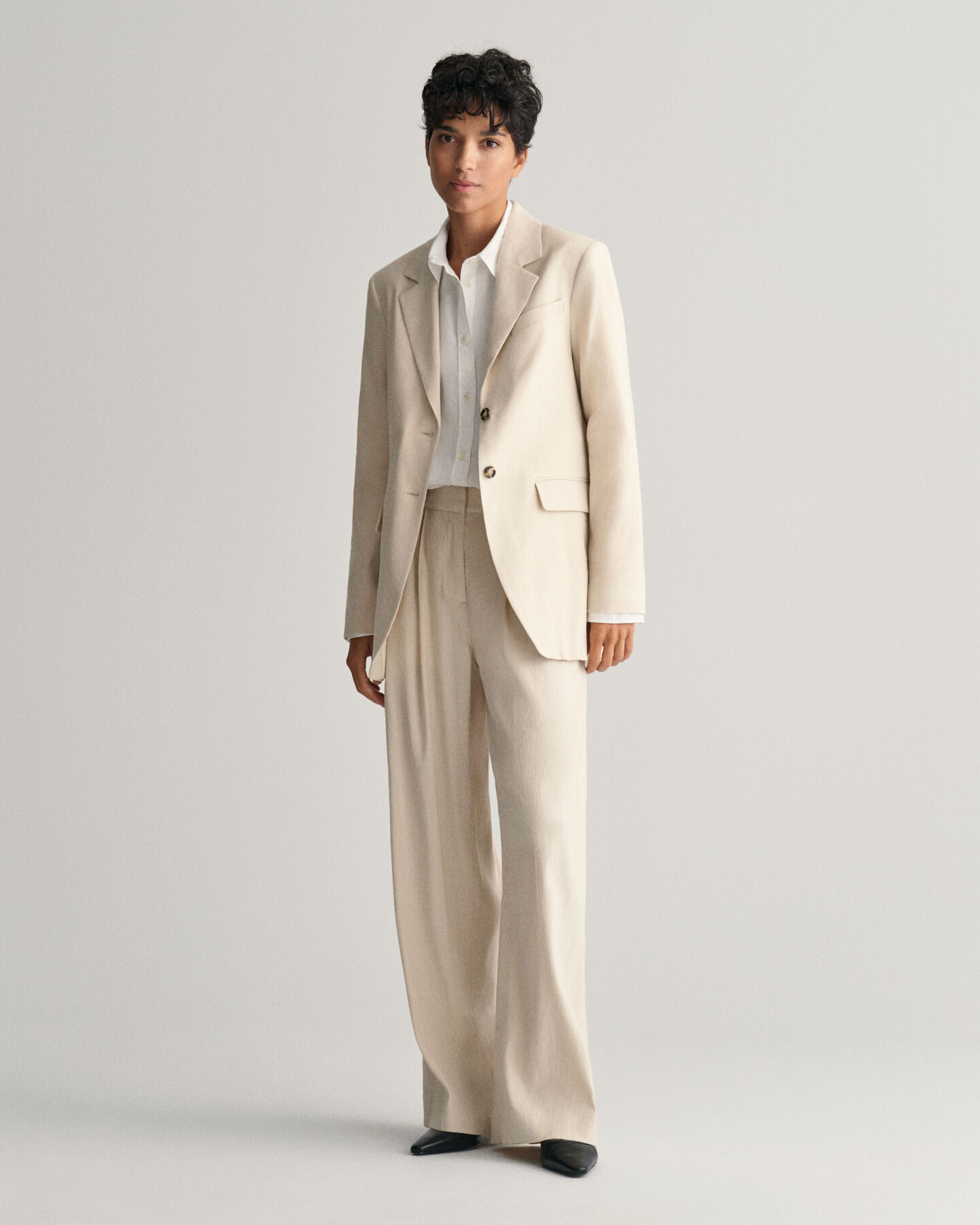 Veste blazer en lin stretch regular fit