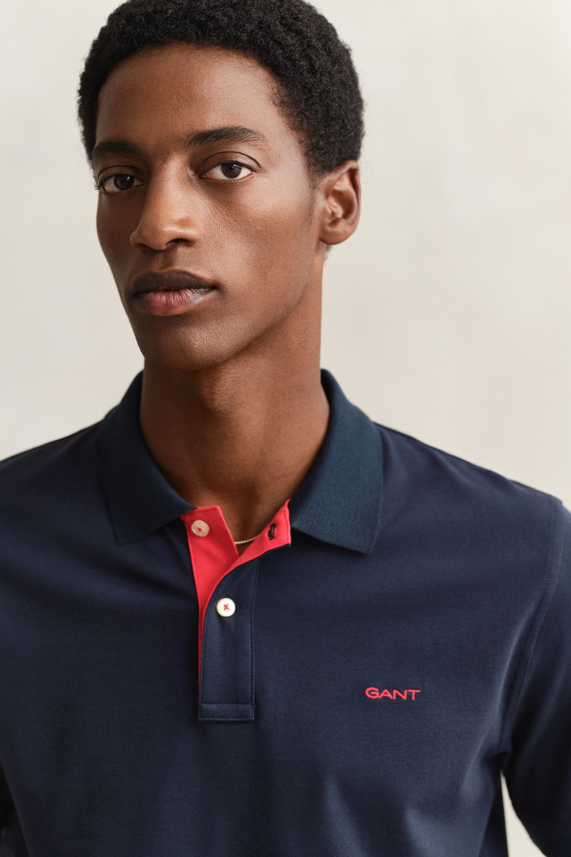 Piqué poloshirt met contrasterend detail