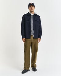 Pantalon cargo coupe décontractée en laine mélangée