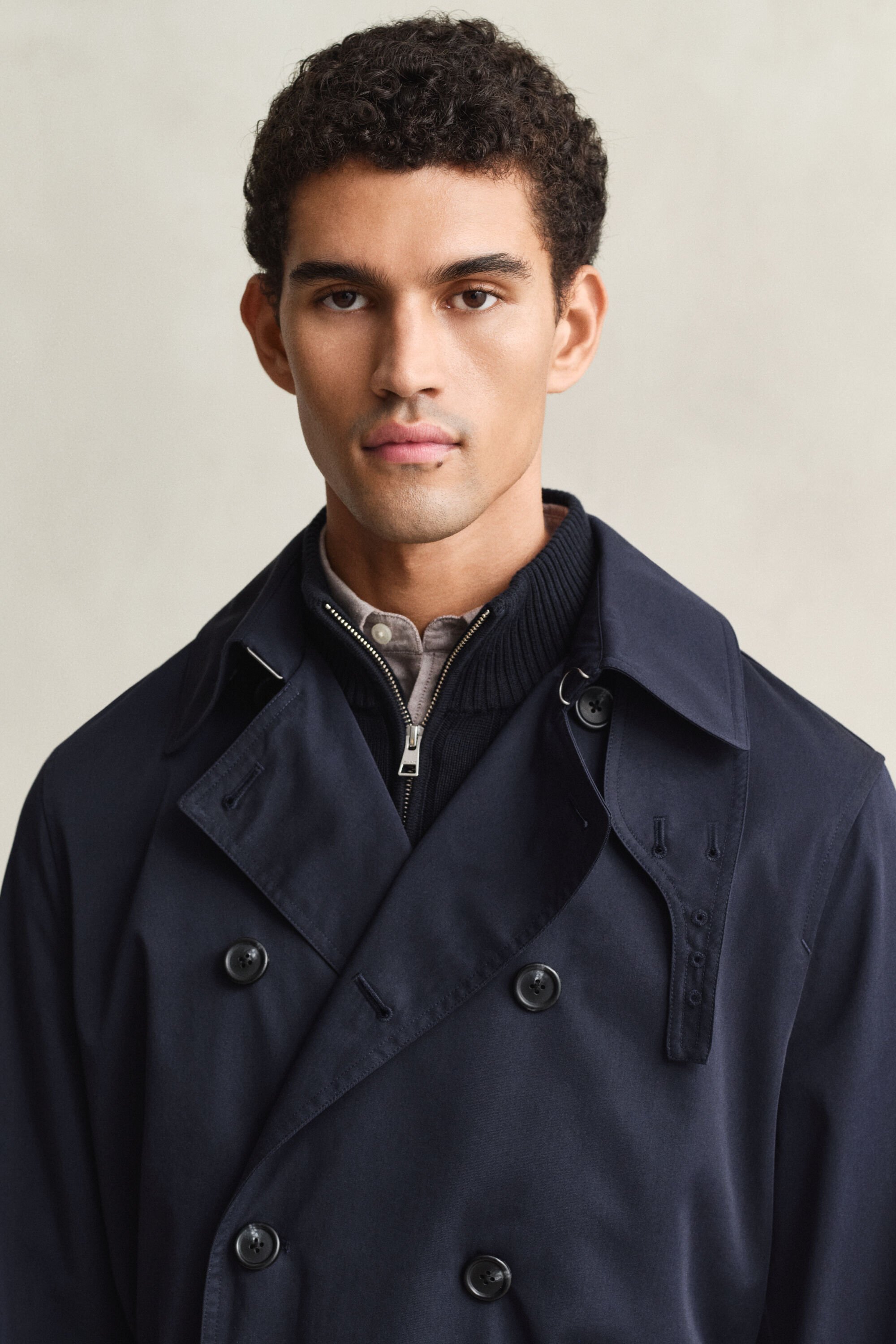 Trench-coat en coton mélangé