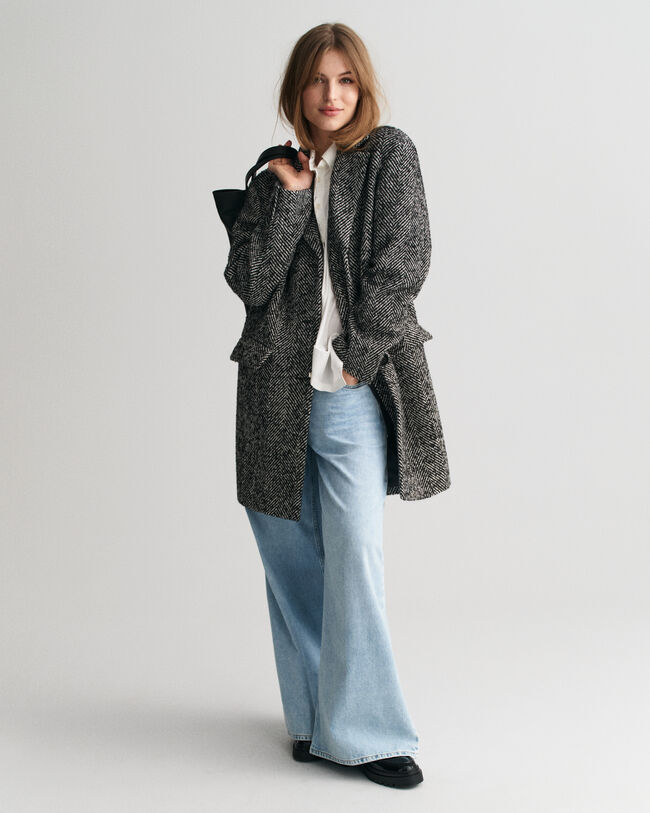 Heritage jas met visgraatmotief