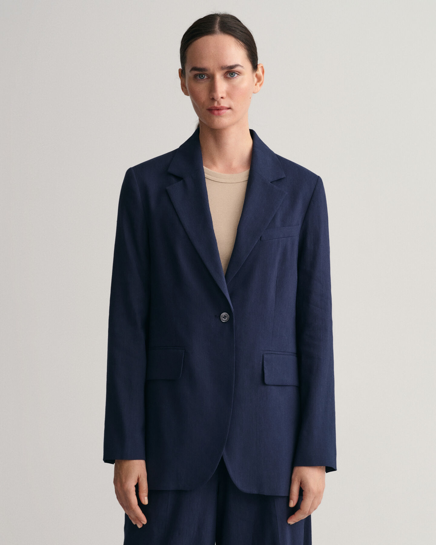 Veste blazer en lin stretch regular fit