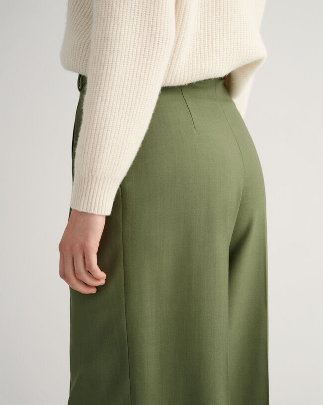 Wijde broek met hoge taille en plooien