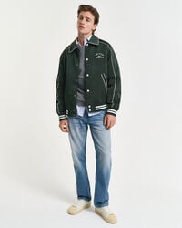 Pull col rond en coton piqué