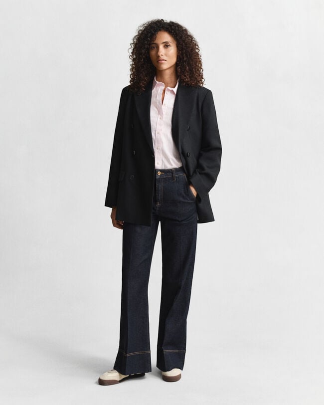 Regular Fit Classic hemd met strepen van poplin