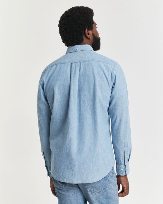 Regular Fit indigo chambray hemd