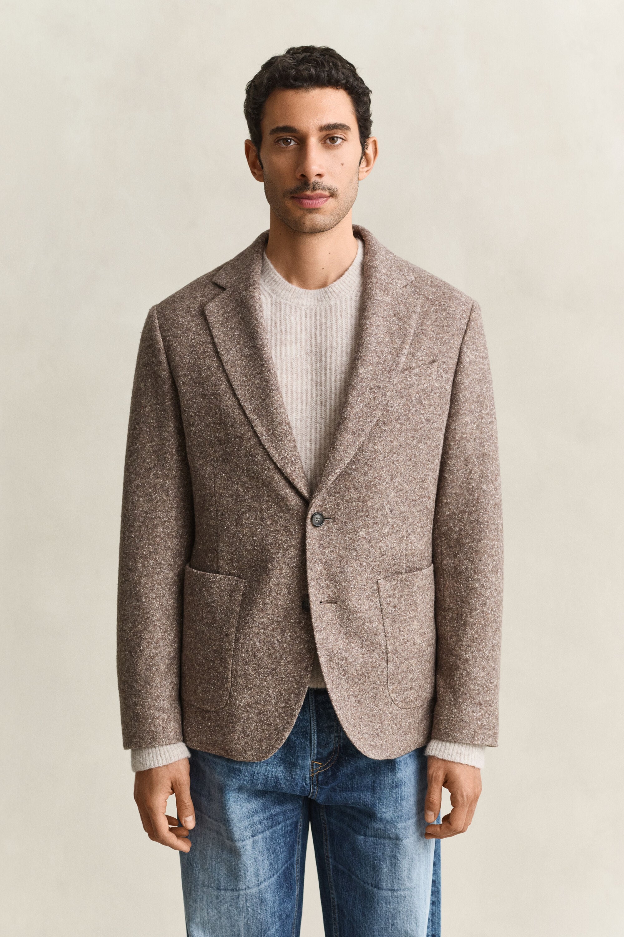 Veste blazer en jersey de laine et soie