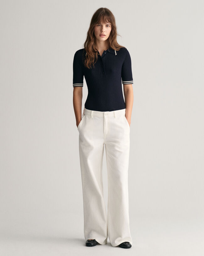 Gebreide polotrui met kleine kabels