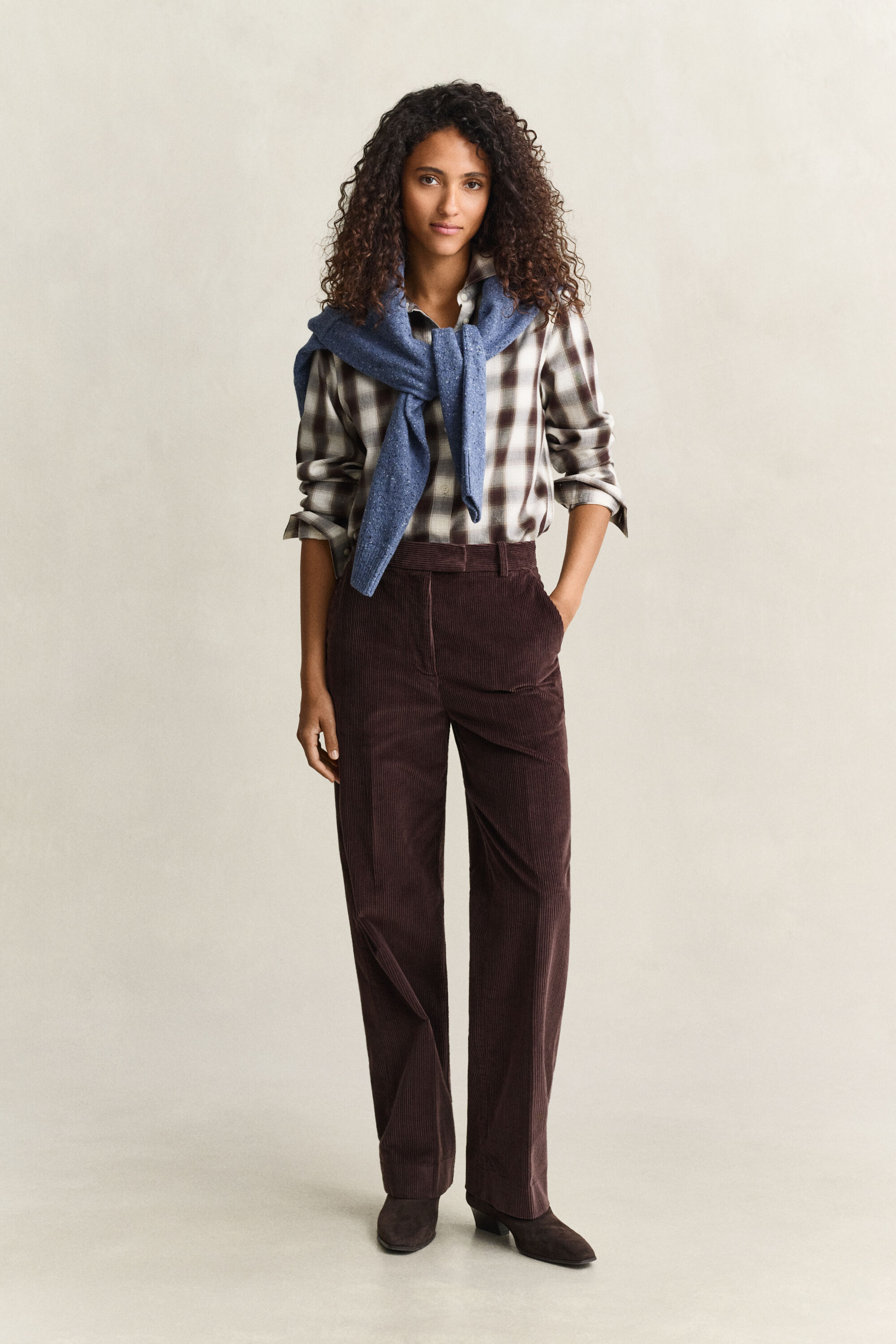 Geklede corduroy broek