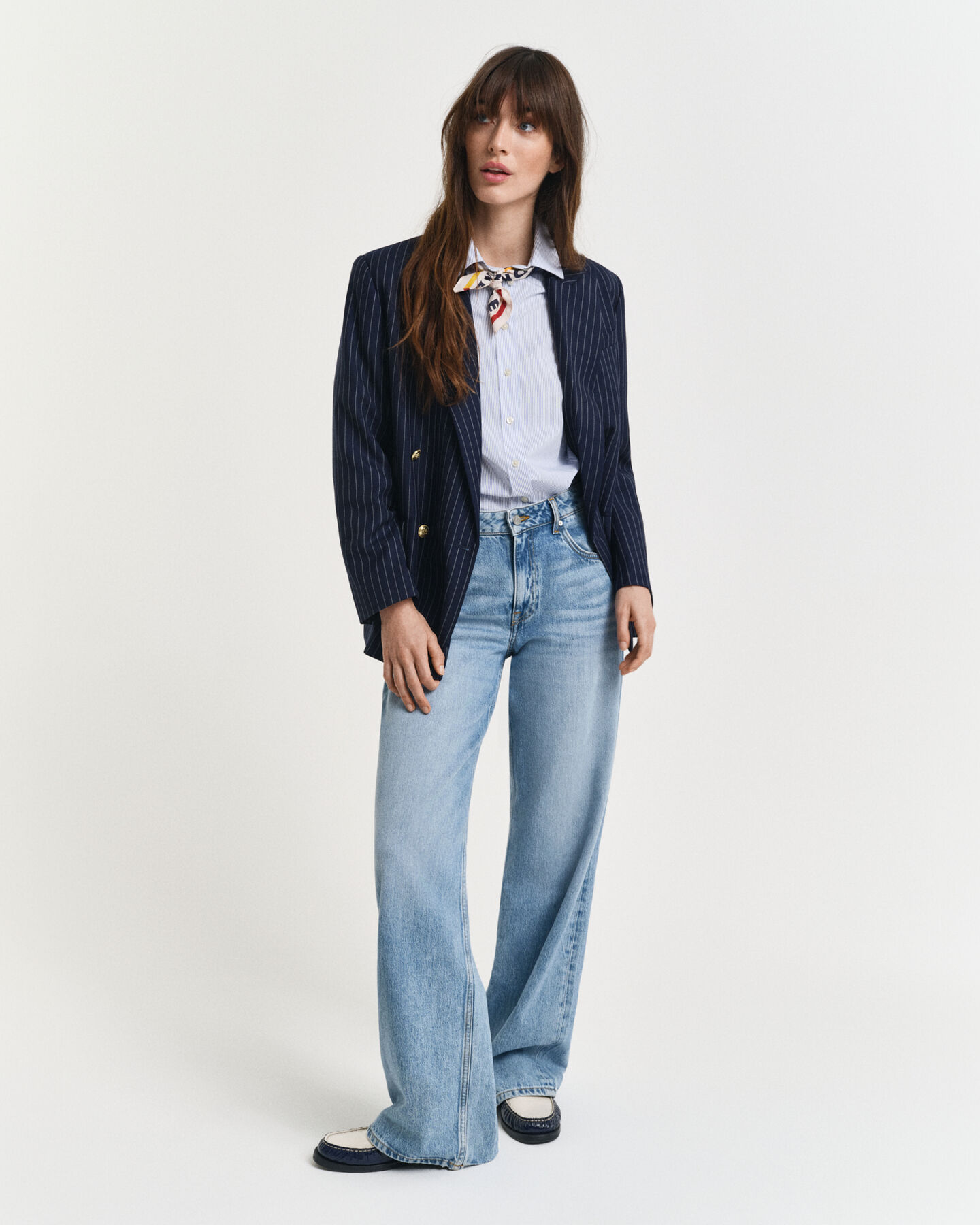 Chemise coupe regular classique en popeline à rayures