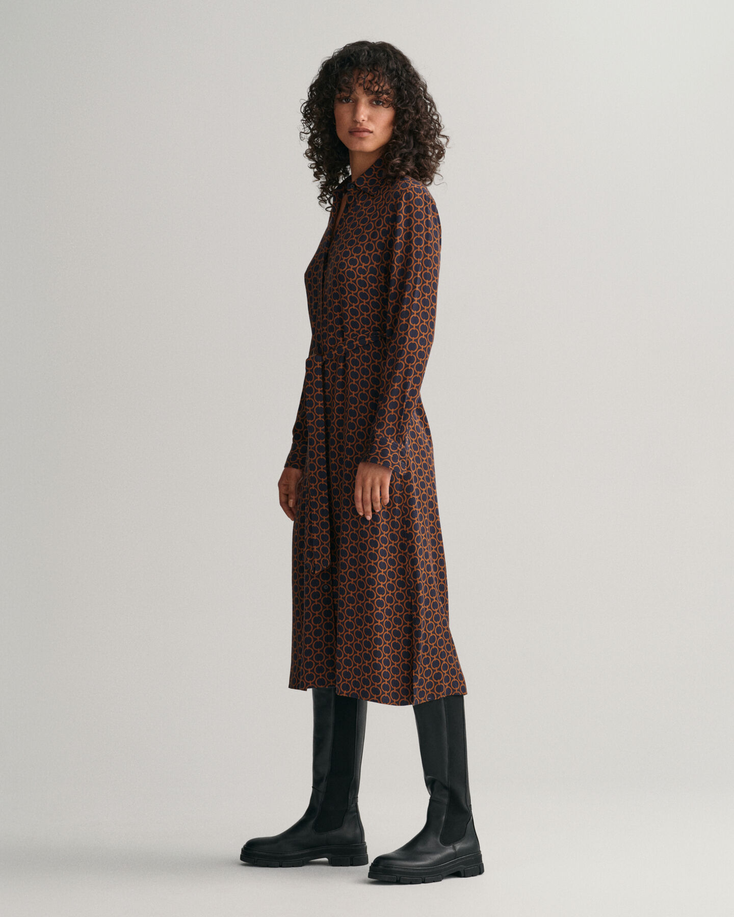 Slim Fit geometrische hemdjurk