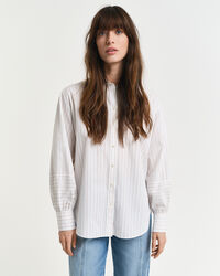 Chemise coupe décontractée à rayures avec manches volumineuses