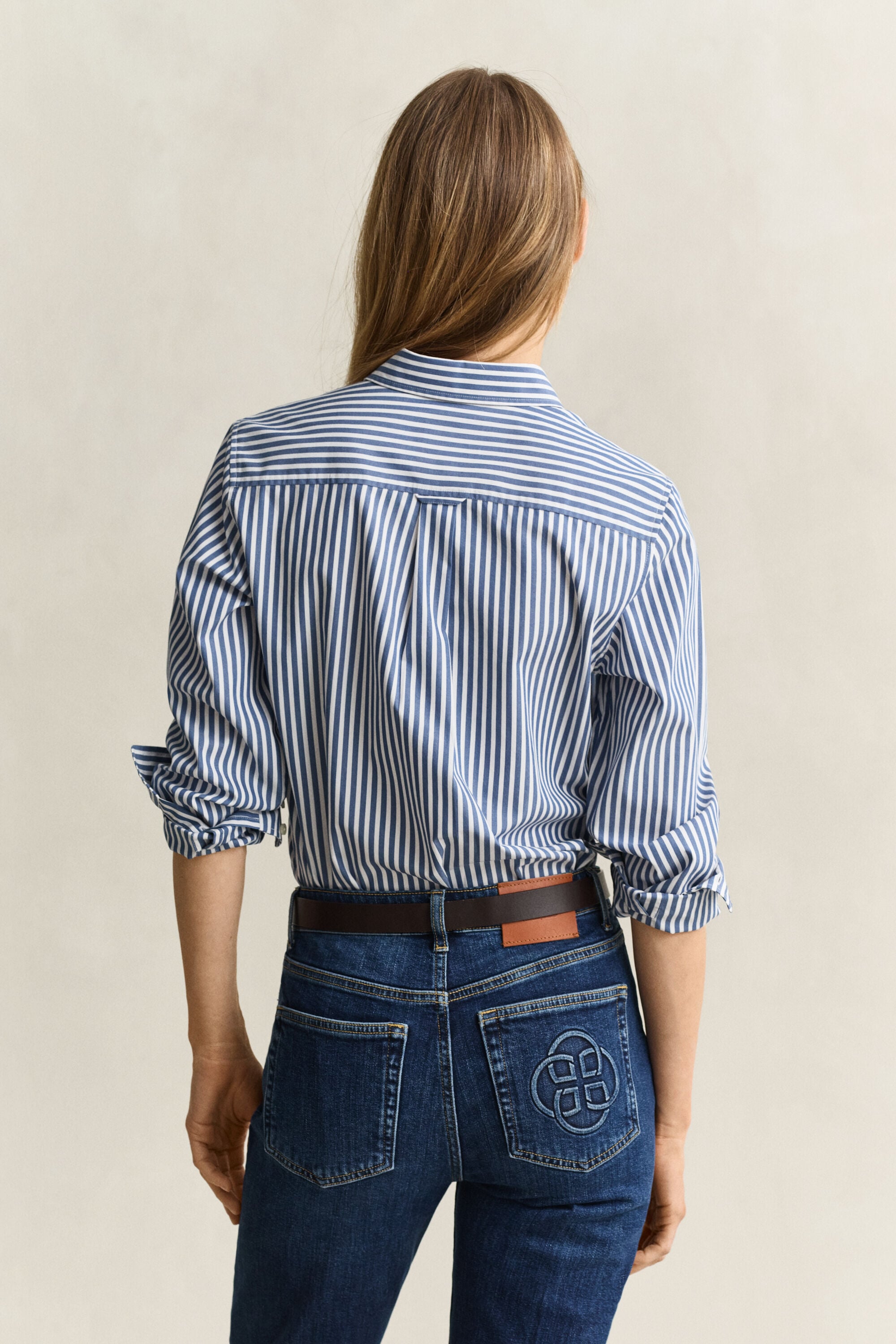 Classic Regular gestreept poplin hemd