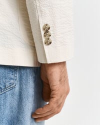 Slim Fit seersucker kostuumjasje