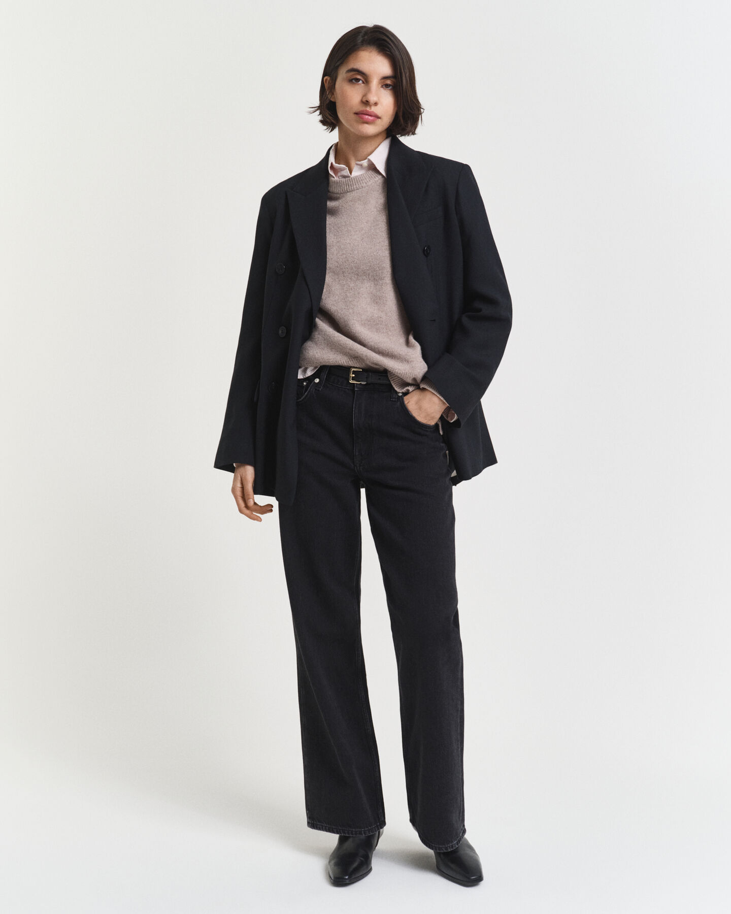 Pull col rond en laine et cachemire doux